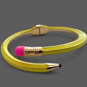 ✏️ Fun Unique Yellow & Pink Pencil Bangle Bracelet ✏️